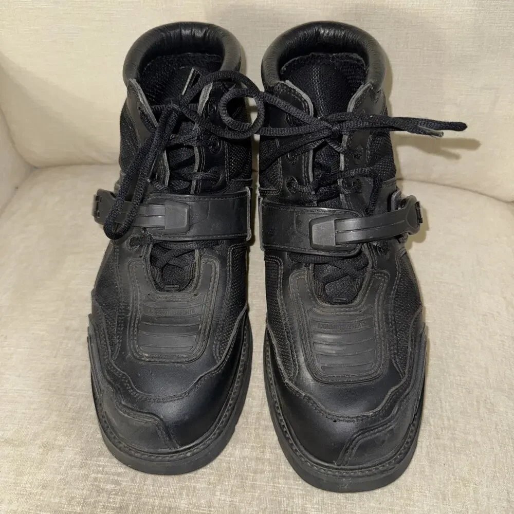 Icon Field Armor Chukka Motorcycle Boots Black Leather Fabric Men's Size 13
